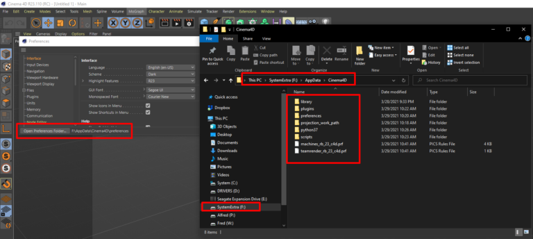 Custom Preferences, Libraries, and Plugins Folders in Cinema 4D