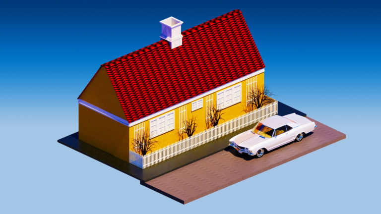 Day 29: Children’s Drawing Squared House and Car