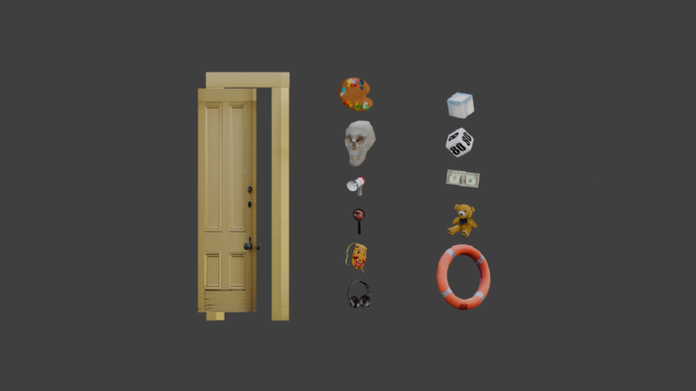 Day 45: PS1 Props for Ludum Dare