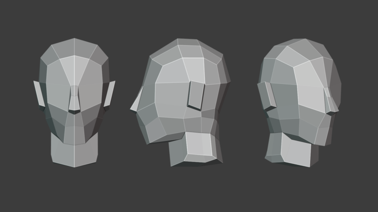 Day 54: Low Poly Human Head
