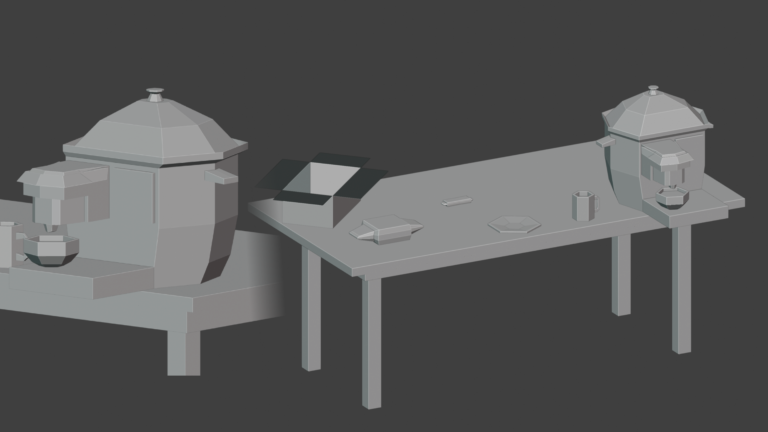 Day 61: Low Poly Sci-Fi Breakfast Table