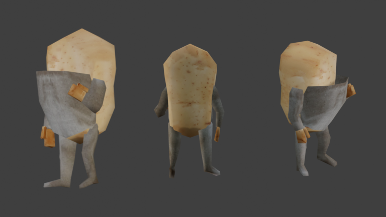 Day 88: Apron Potato Man Painted and Rigged