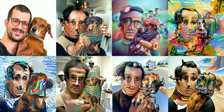 Day 126: Koda and I as Salvador Dali and Picasso (AI Image)