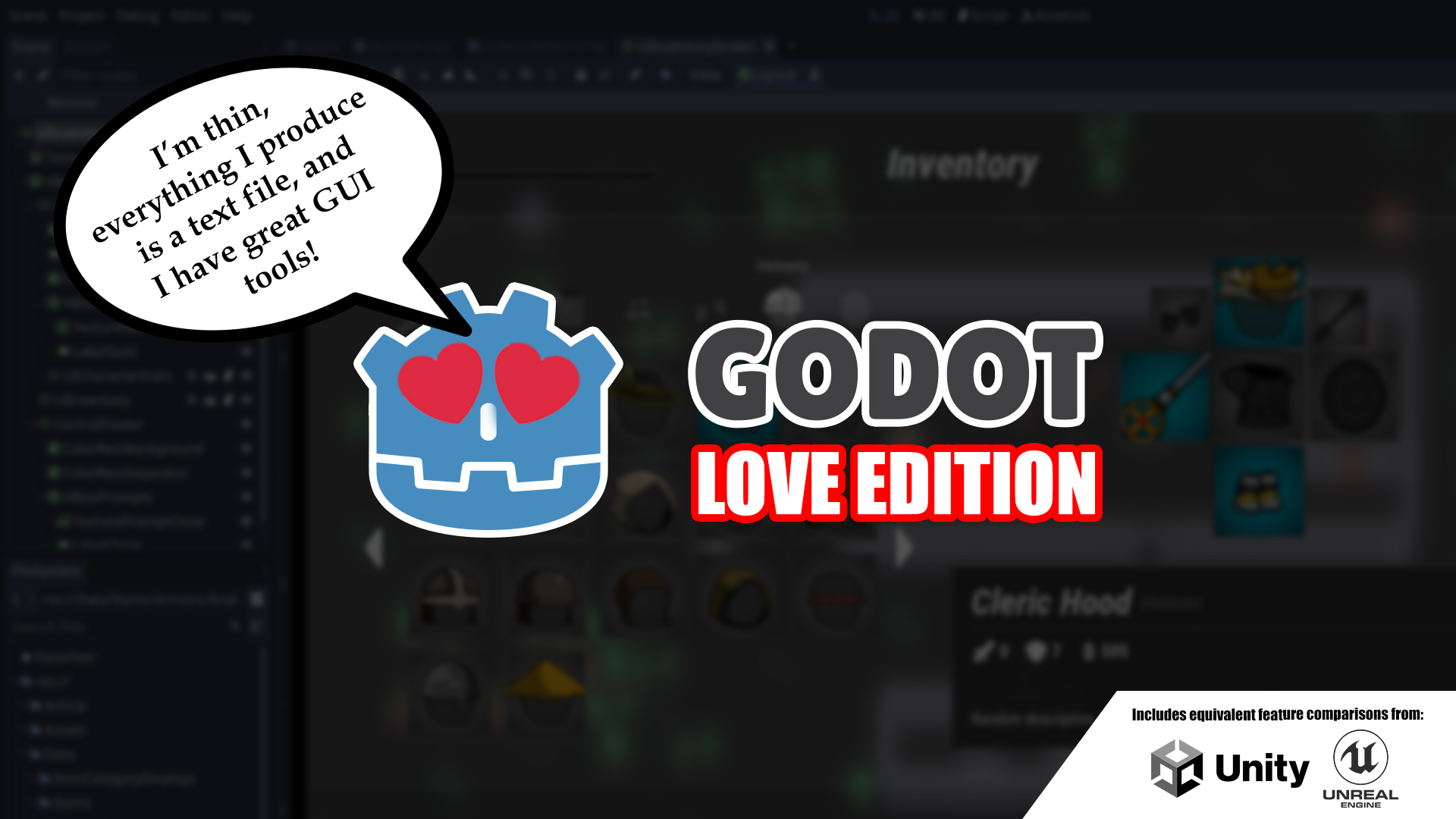 Godot Engine Lovable Features (plus UE and Unity similarities)