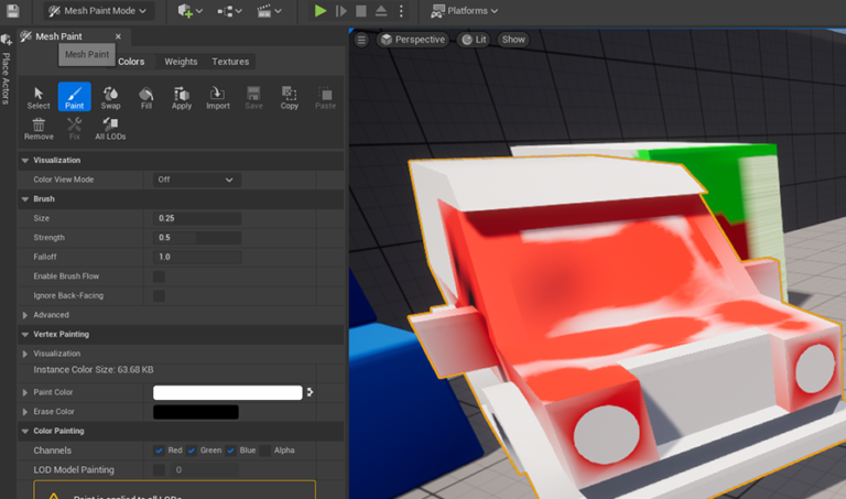 In-game vertex painting with Unreal Engine (Wash Car Effect)
